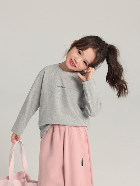 Momo's Home Girls’ Cotton Letter Print Long-Sleeve Tee – Kids Fashion Nepal | Tudoholic