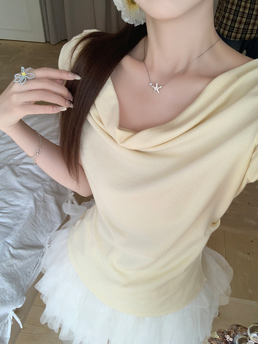 Women’s Korean Collar Slim Fit Short Sleeve T-Shirt