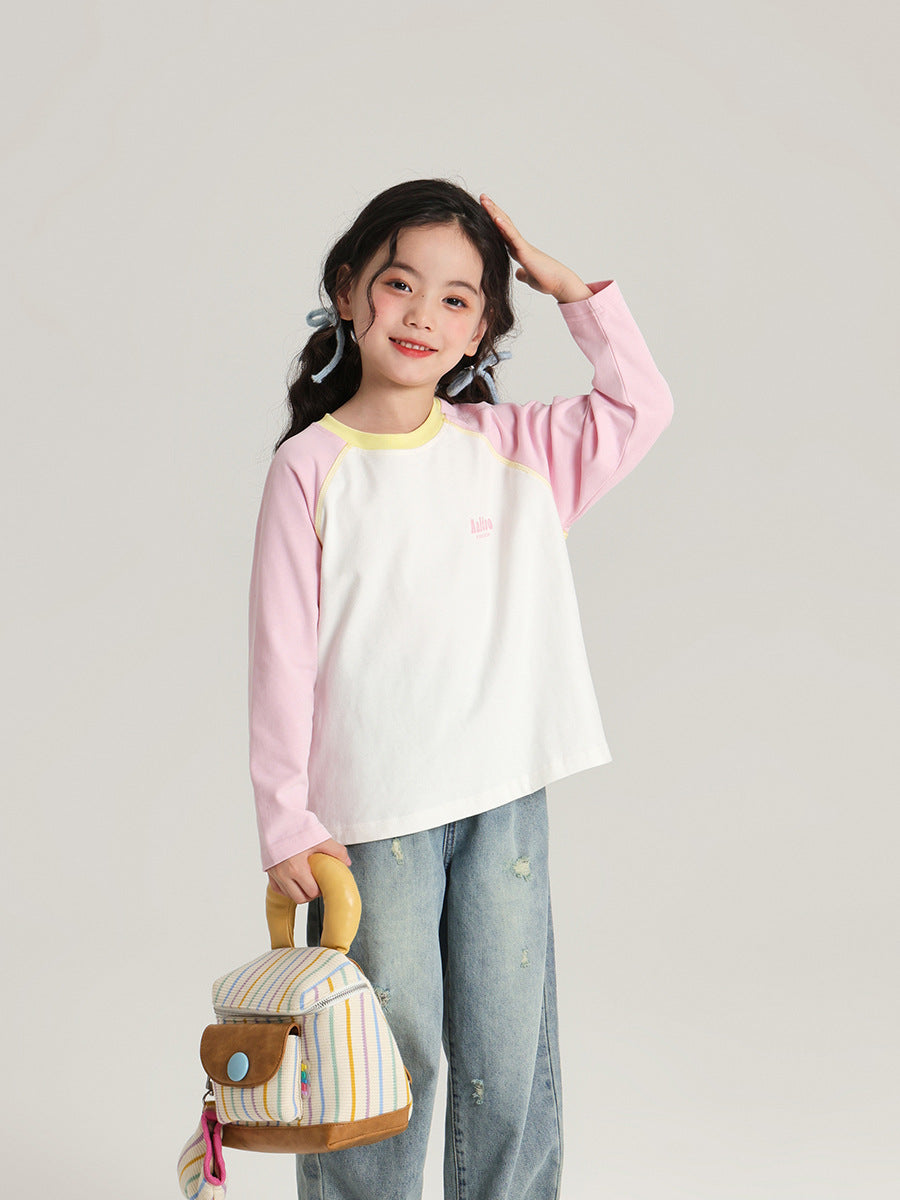 Pudding Haru Girls’ Color-Block Raglan Long-Sleeve Tee 2026 – Kids Fashion Nepal | Tudoholic
