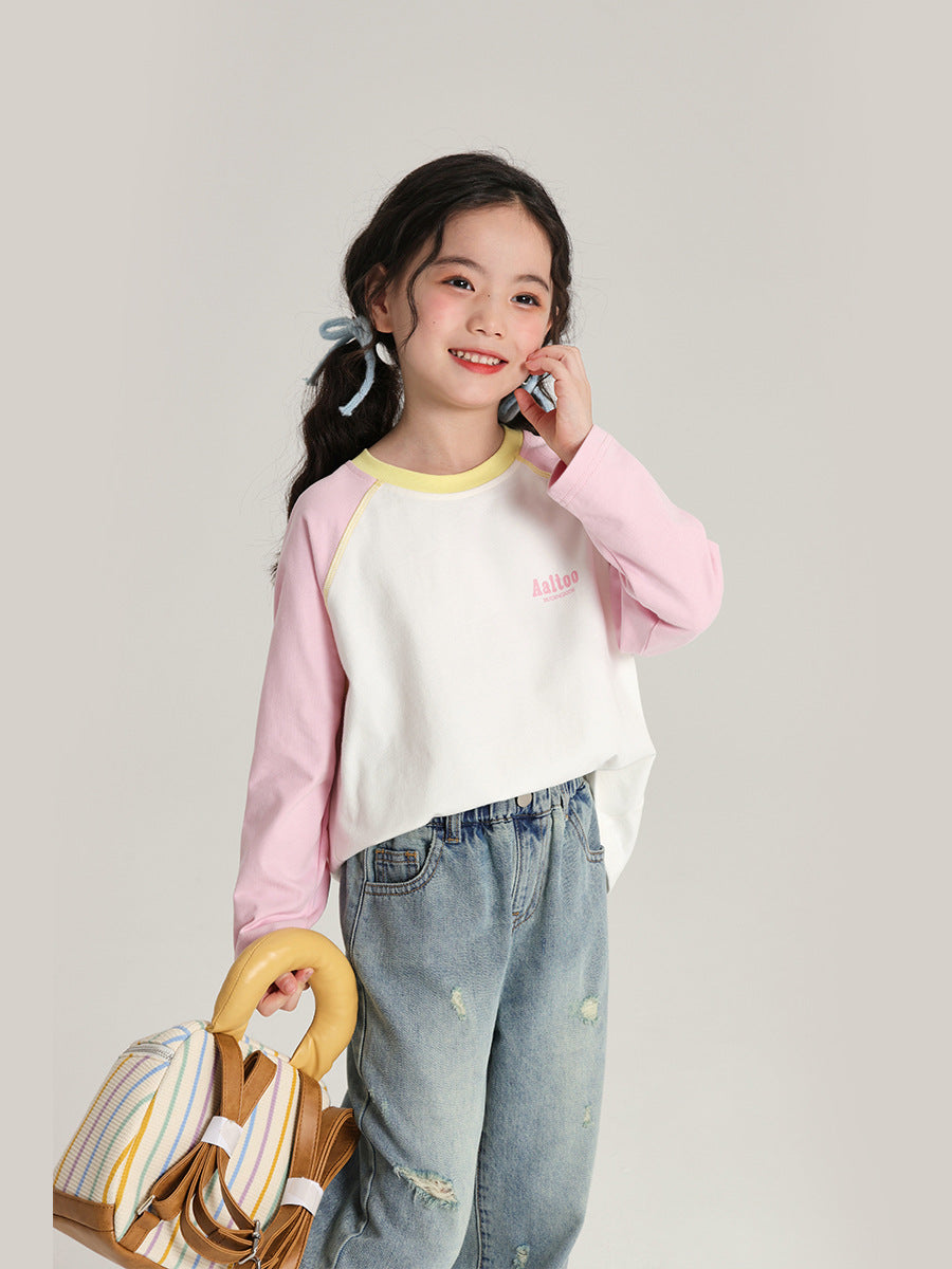 Pudding Haru Girls’ Color-Block Raglan Long-Sleeve Tee 2026 – Kids Fashion Nepal | Tudoholic