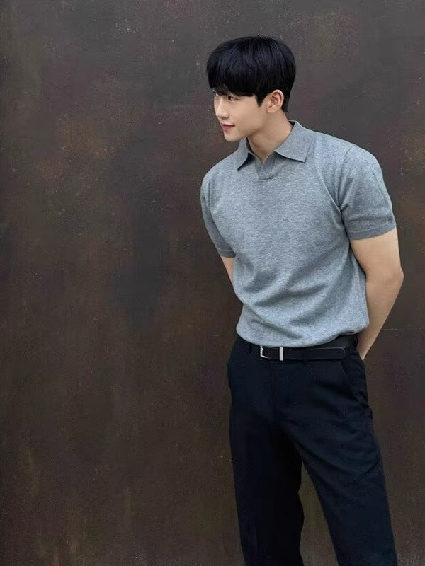 Men’s Lapel Polo T-Shirt – Business Casual Style