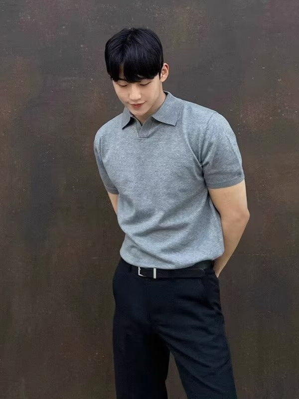 Men’s Lapel Polo T-Shirt – Business Casual Style
