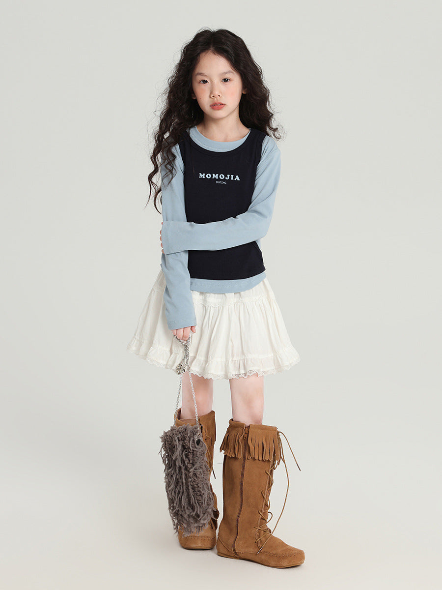 Pudding Haru Kids’ Summer Fake Two-Piece Plaid Tee – Summer Kids Fashion Nepal | Tudoholic