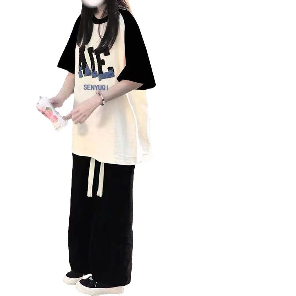 Girls’ Summer 2-Piece Loose T-Shirt & Wide-Leg Pants Set – Summer Kids Fashion Nepal | Tudoholic