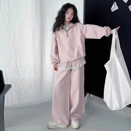 Girls’ Spring 2025 Western-Style Sports Two-Piece Set – Spring Autumn Kids Fashion Nepal | Tudoholic