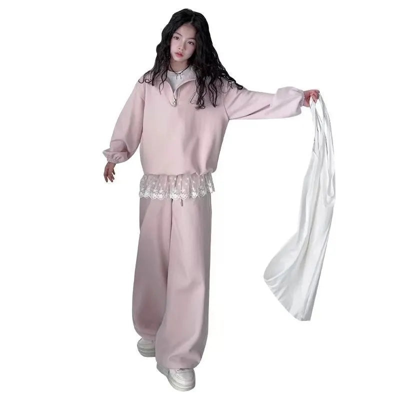 Girls’ Spring 2025 Western-Style Sports Two-Piece Set – Spring Autumn Kids Fashion Nepal | Tudoholic