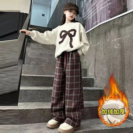 Girls’ Fall/Winter 2024 Fleece Korean-Style Two-Piece Set – Winter Kids Fashion Nepal | Tudoholic