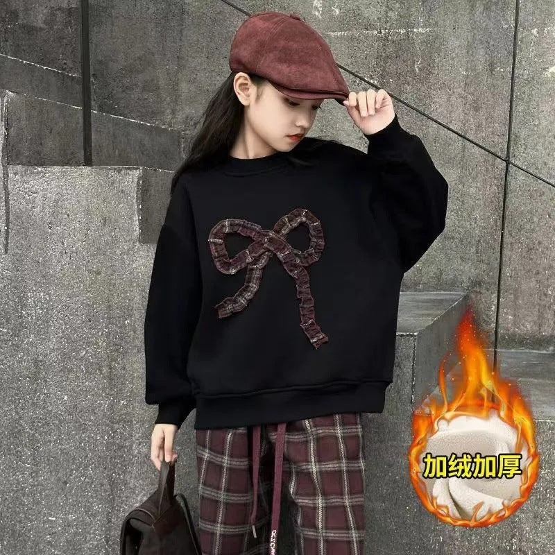 Girls’ Fall/Winter 2024 Fleece Korean-Style Two-Piece Set – Winter Kids Fashion Nepal | Tudoholic