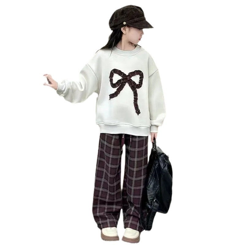 Girls’ Fall/Winter 2024 Fleece Korean-Style Two-Piece Set – Winter Kids Fashion Nepal | Tudoholic