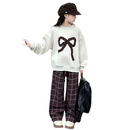 Girls’ Fall/Winter 2024 Fleece Korean-Style Two-Piece Set – Winter Kids Fashion Nepal | Tudoholic