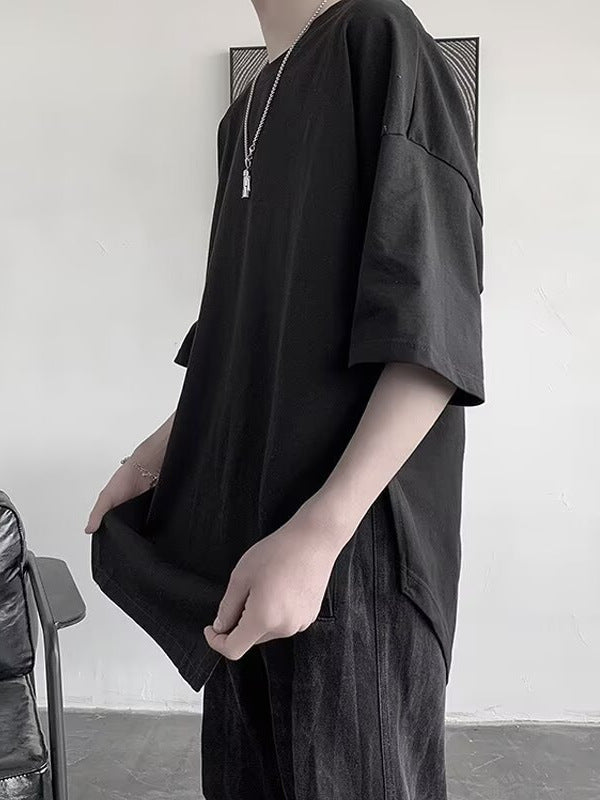 Men’s Irregular Slit T-Shirt – Trendy Loose Fit