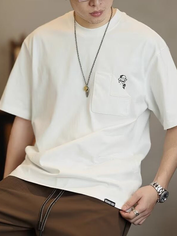 Men’s Pocket Printed T-Shirt – Heavy Cotton Casual