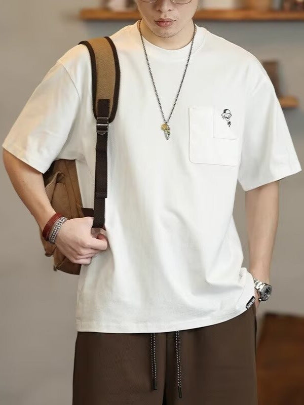 Men’s Pocket Printed T-Shirt – Heavy Cotton Casual