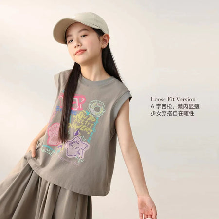 Girls’ Summer 2025 Vest & Wide-Leg Two-Piece Set – Summer Kids Fashion Nepal | Tudoholic