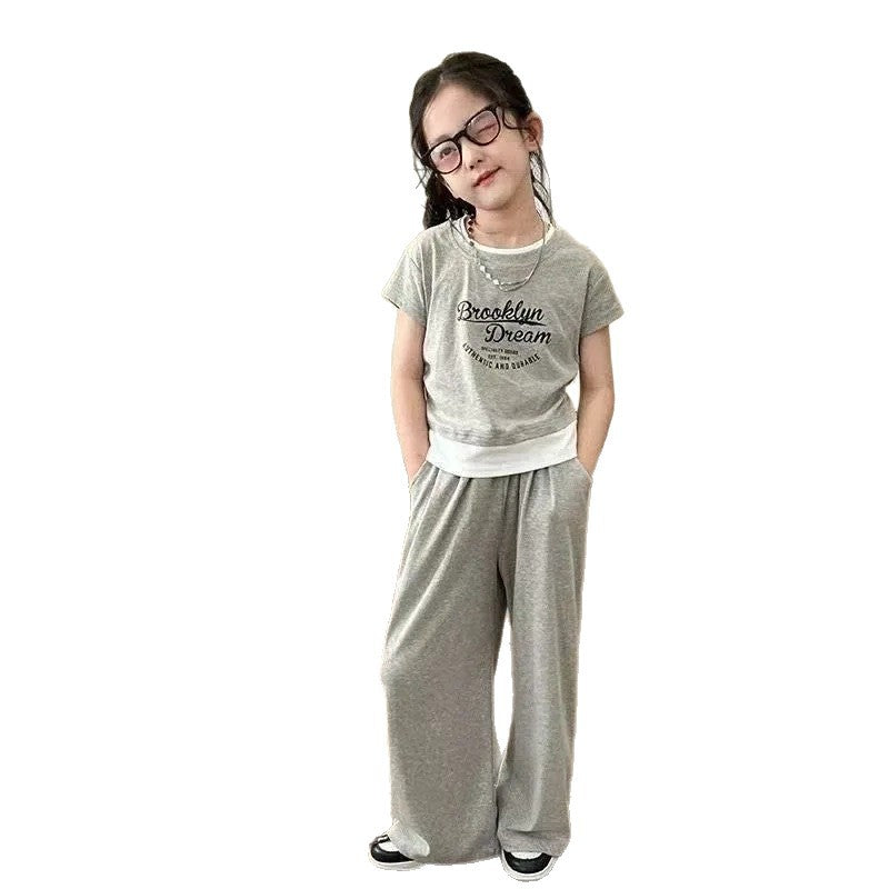 Girls’ Summer 2025 Fake Two-Piece Trendy Set – Summer Kids Fashion Nepal | Tudoholic