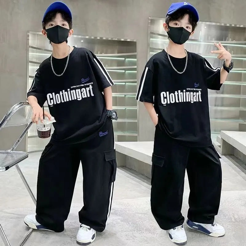 Boys’ Summer 2025 Trendy Short-Sleeve Sports Set – Summer Kids Fashion Nepal | Tudoholic