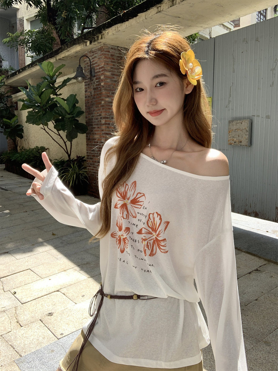 Korean Floral Sun Protection Blouse for Women 2026