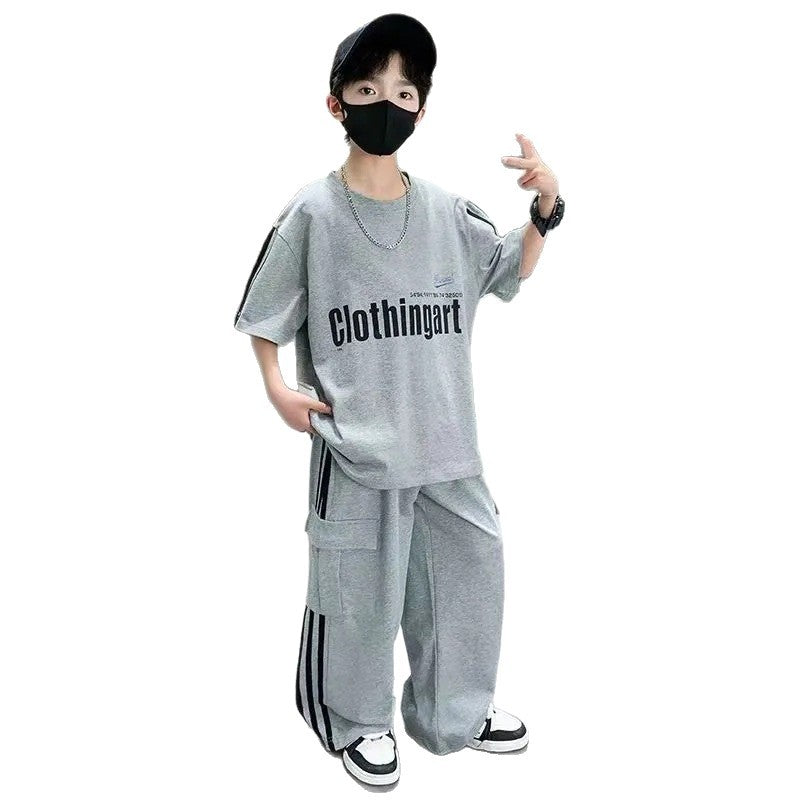 Boys’ Summer 2025 Trendy Short-Sleeve Sports Set – Summer Kids Fashion Nepal | Tudoholic