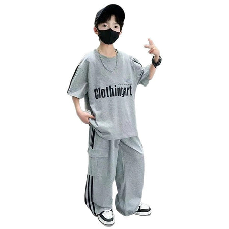 Boys’ Summer 2025 Trendy Short-Sleeve Sports Set – Summer Kids Fashion Nepal | Tudoholic