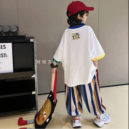 Boys’ Summer 2024 Korean-Style Two-Piece Trendy Set – Summer Kids Fashion Nepal | Tudoholic