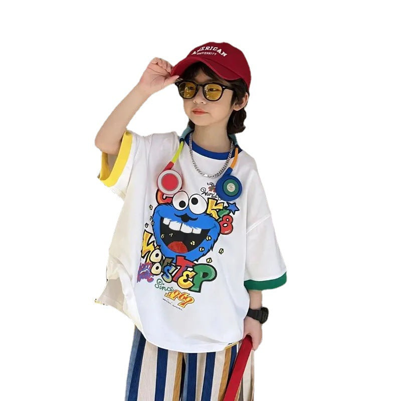 Boys’ Summer 2024 Korean-Style Two-Piece Trendy Set – Summer Kids Fashion Nepal | Tudoholic