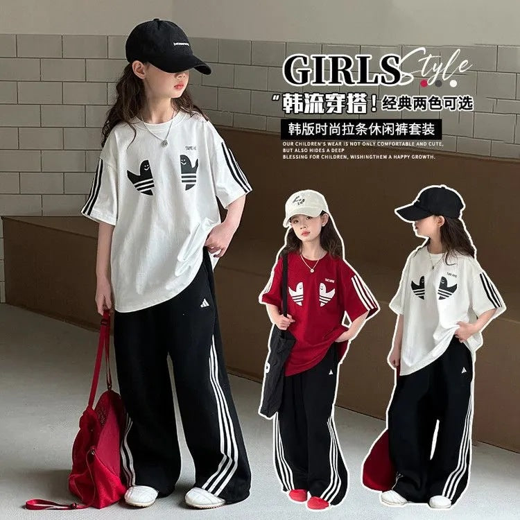 Girls’ Summer 2025 Loose Short-Sleeve Two-Piece Set – Summer Kids Fashion Nepal | Tudoholic