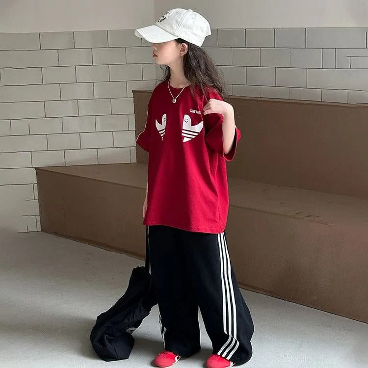 Girls’ Summer 2025 Loose Short-Sleeve Two-Piece Set – Summer Kids Fashion Nepal | Tudoholic