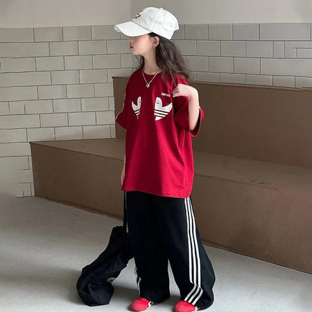 Girls’ Summer 2025 Loose Short-Sleeve Two-Piece Set – Summer Kids Fashion Nepal | Tudoholic