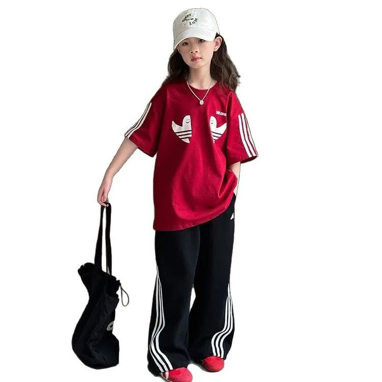Girls’ Summer 2025 Loose Short-Sleeve Two-Piece Set – Summer Kids Fashion Nepal | Tudoholic