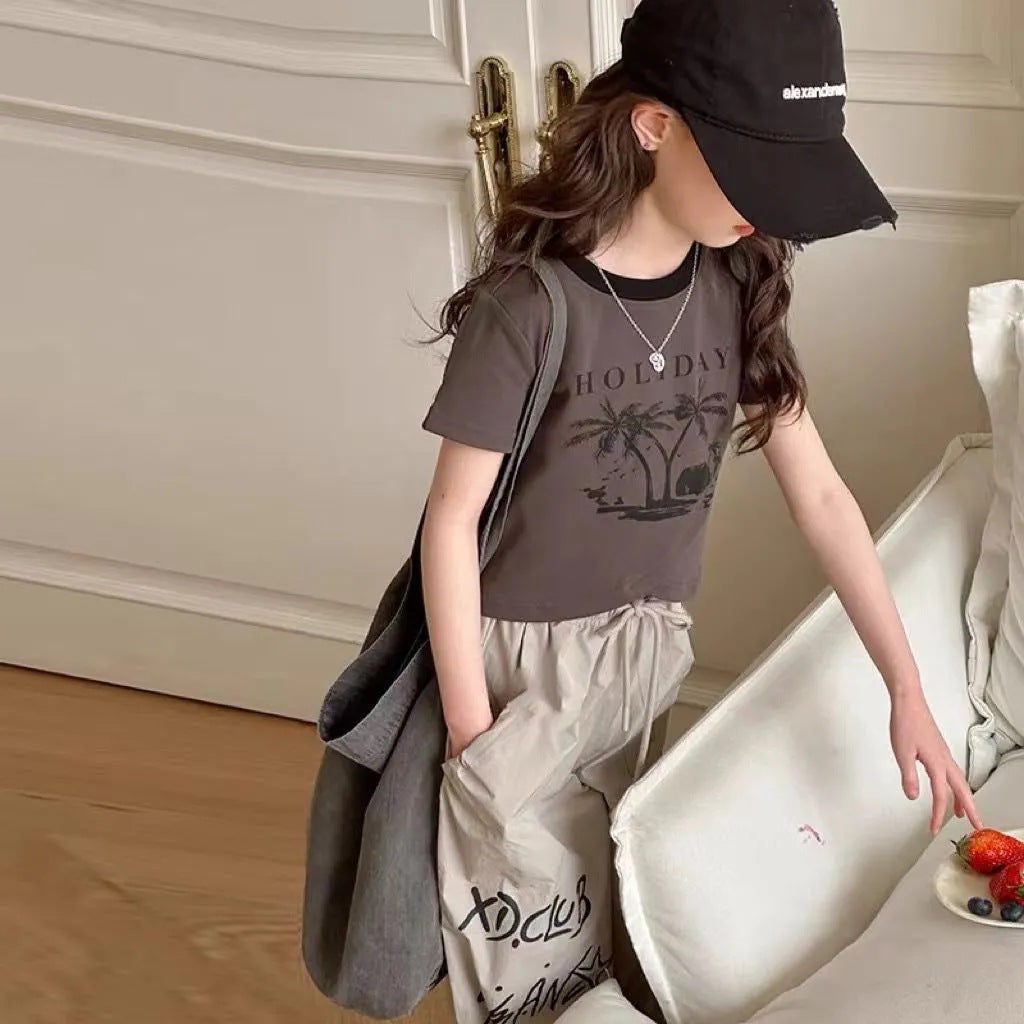 Girls’ Summer 2025 Western-Style Two-Piece Set – Summer Kids Fashion Nepal | Tudoholic