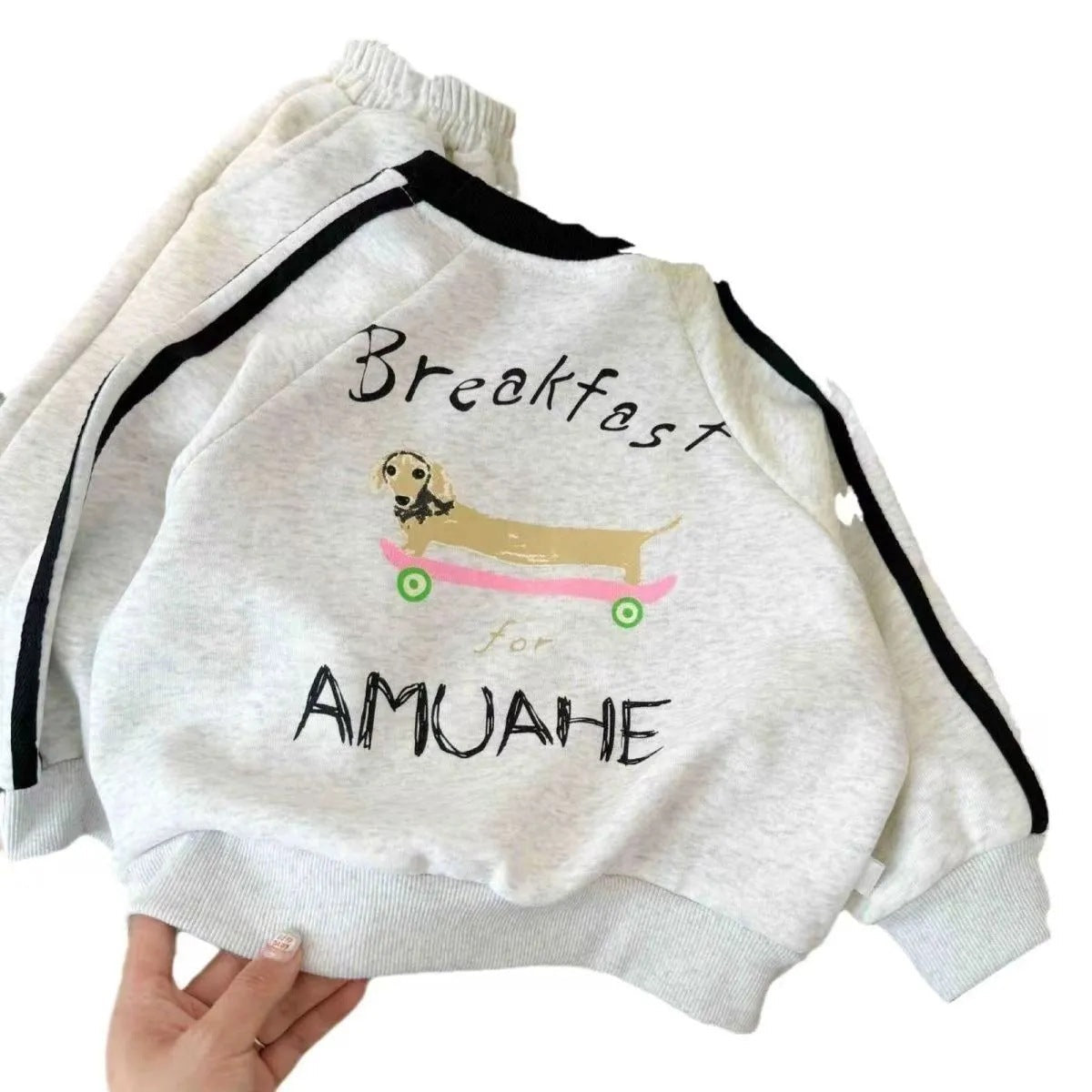 Children’s Autumn 2024 Cartoon Sweat Two-Piece Set – Spring Autumn Kids Fashion Nepal | Tudoholic