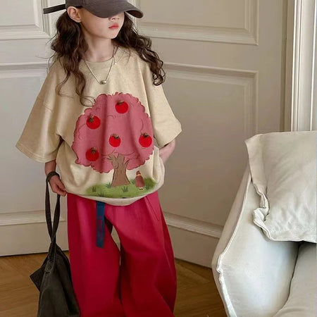 Girls’ Summer 2024 Loose Korean-Style Two-Piece Set – Summer Kids Fashion Nepal | Tudoholic