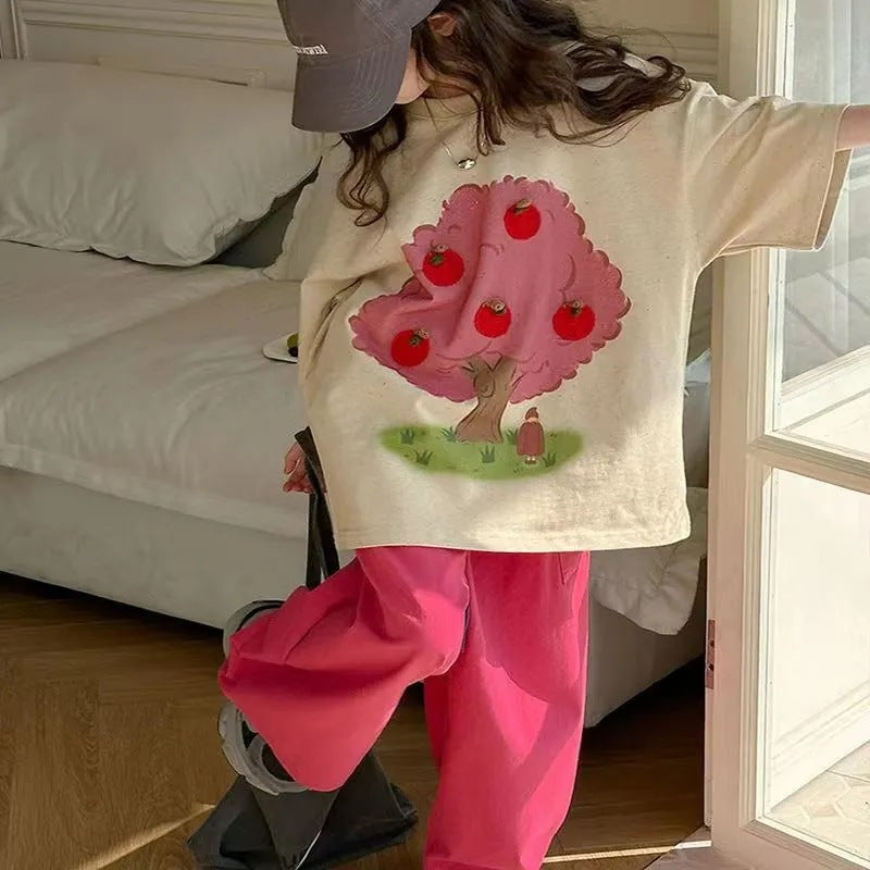 Girls’ Summer 2024 Loose Korean-Style Two-Piece Set – Summer Kids Fashion Nepal | Tudoholic