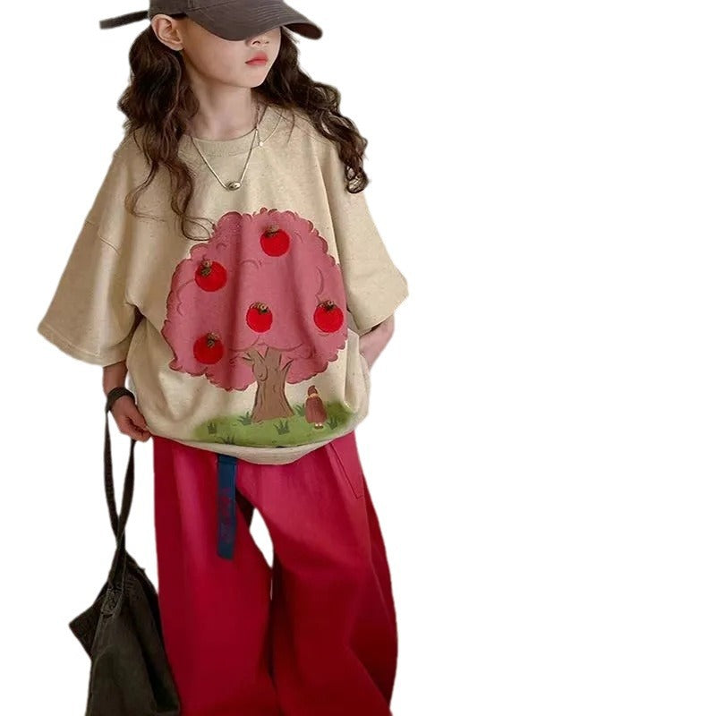 Girls’ Summer 2024 Loose Korean-Style Two-Piece Set – Summer Kids Fashion Nepal | Tudoholic