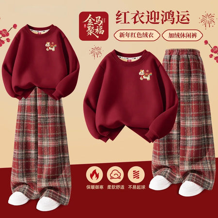 Girls’ 2026 Red New Year Festive Autumn-Winter Suit – Winter Kids Fashion Nepal | Tudoholic