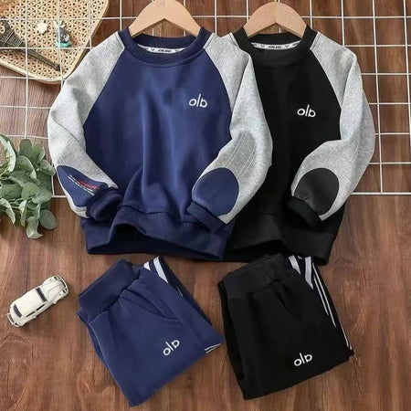 Boys’ 2025 Autumn Sports Sweat Two-Piece Set – Spring Autumn Kids Fashion Nepal | Tudoholic
