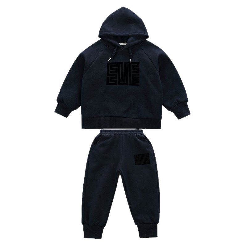 Boys’ Autumn 2025 Hooded Sweatshirt Two-Piece Set – Spring Autumn Kids Fashion Nepal | Tudoholic