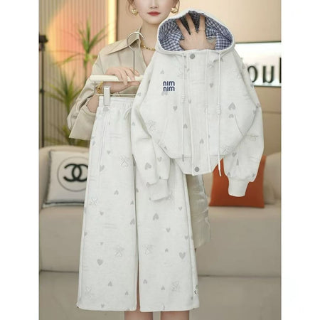 Girls’ Autumn 2025 Korean-Style Hooded Two-Piece Set – Spring Autumn Kids Fashion Nepal | Tudoholic