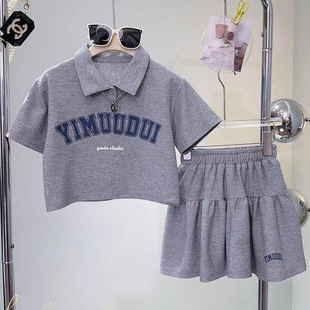 Girls’ Summer 2024 Polo Two-Piece Trendy Dress – Summer Kids Fashion Nepal | Tudoholic