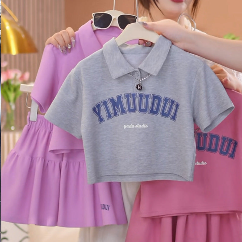 Girls’ Summer 2024 Polo Two-Piece Trendy Dress – Summer Kids Fashion Nepal | Tudoholic