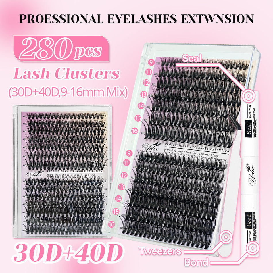 Cluster False Eyelashes Set – Thick Volume Look
