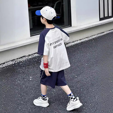 Boys’ Summer 2025 Thin Sports Two-Piece Set – Summer Kids Fashion Nepal | Tudoholic