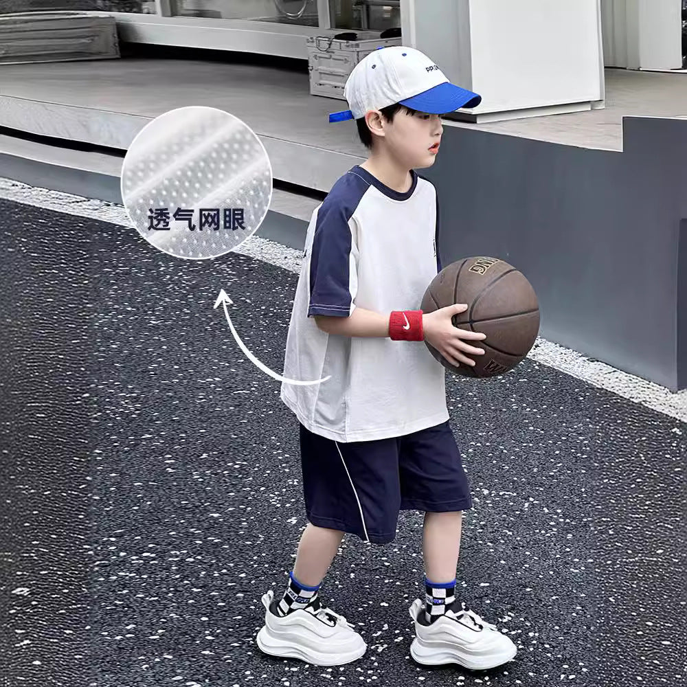 Boys’ Summer 2025 Thin Sports Two-Piece Set – Summer Kids Fashion Nepal | Tudoholic