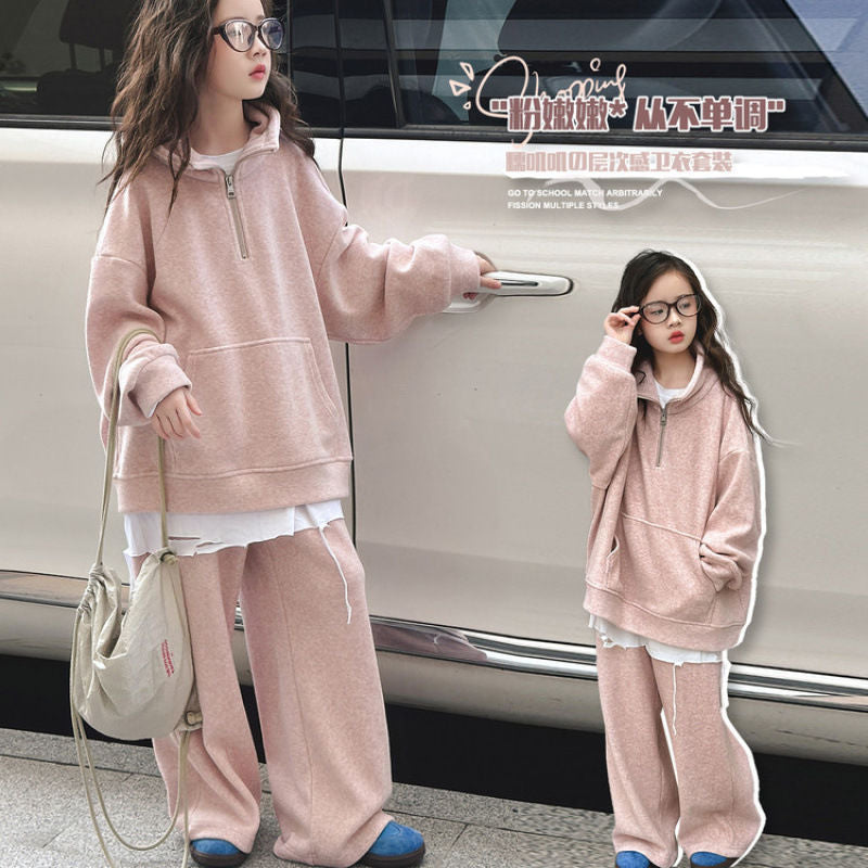 Girls’ Spring & Autumn 2025 Korean-Style Sweatshirt Set – Spring Autumn Kids Fashion Nepal | Tudoholic