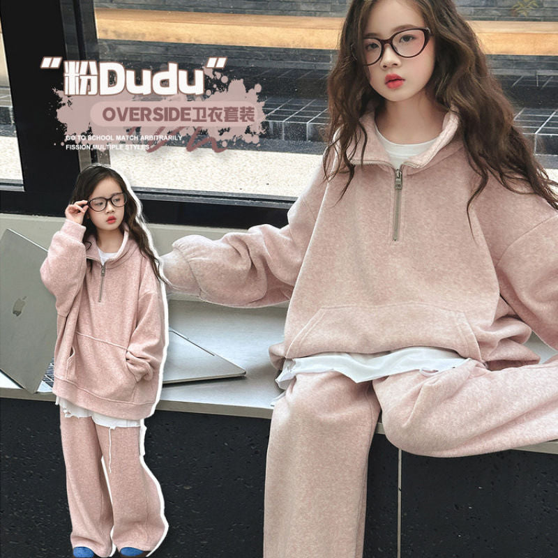 Girls’ Spring & Autumn 2025 Korean-Style Sweatshirt Set – Spring Autumn Kids Fashion Nepal | Tudoholic