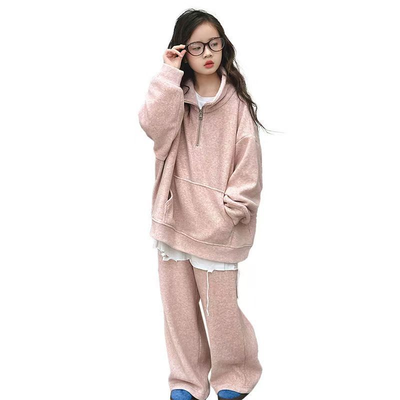 Girls’ Spring & Autumn 2025 Korean-Style Sweatshirt Set – Spring Autumn Kids Fashion Nepal | Tudoholic