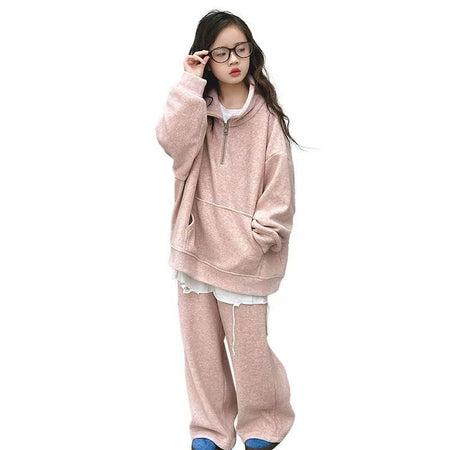 Girls’ Spring & Autumn 2025 Korean-Style Sweatshirt Set – Spring Autumn Kids Fashion Nepal | Tudoholic