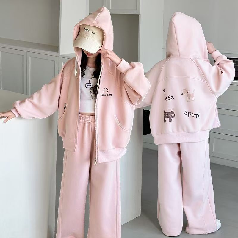 Girls’ Autumn 2025 Western-Style Hooded Two-Piece Set – Spring Autumn Kids Fashion Nepal | Tudoholic