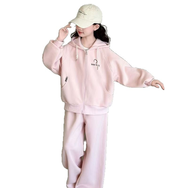 Girls’ Autumn 2025 Western-Style Hooded Two-Piece Set – Spring Autumn Kids Fashion Nepal | Tudoholic