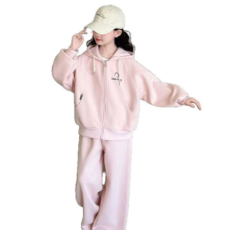 Girls’ Autumn 2025 Western-Style Hooded Two-Piece Set – Spring Autumn Kids Fashion Nepal | Tudoholic